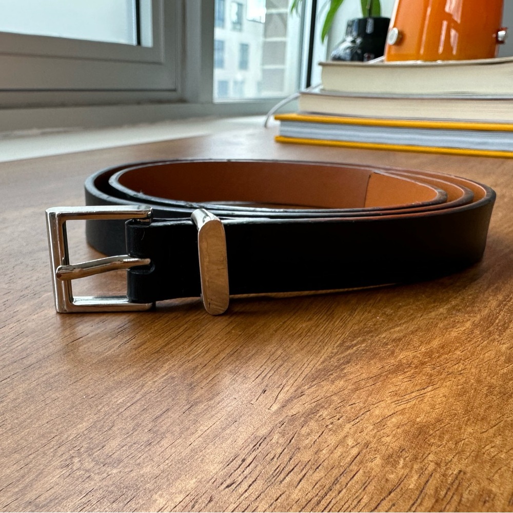 halogen • skinny leather upper belt black